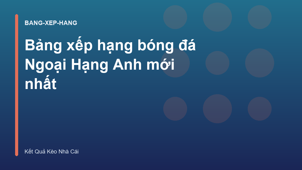 Bảng xếp hạng bóng đá Ngoại Hạng Anh mới nhất